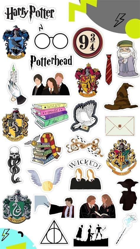 Harry Potter Sticker Adesivos para impressão Adesivos imprimíveis