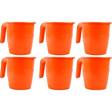 Buy Samruddhi Plastic Bathroom Mug Liter Orange Set Of Online