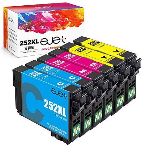 Remanufactured Ejet 252xl Ink Cartridge Replacement For Epson 252 Ink 252 Xl T252 T252xl Ink For