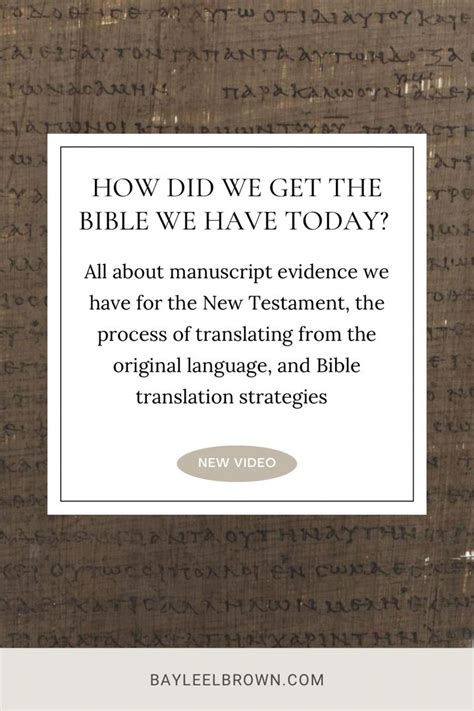 The History of Bible Translations