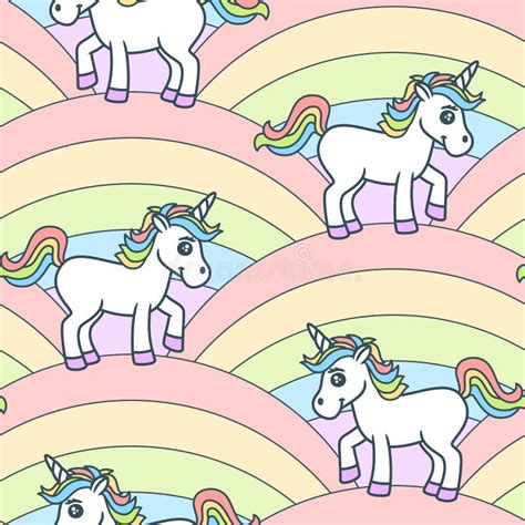 Seamless Pattern With Unicorns Stock Vector Illustration Of Animal