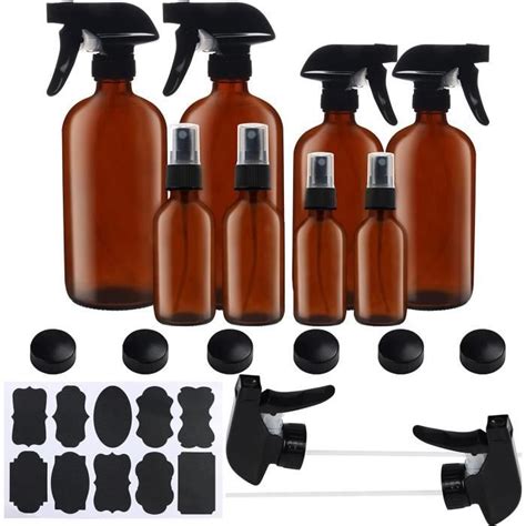 Flacon Spray Vide en Verre Ambré Lot de 8 57 455 ml Kit Voyage