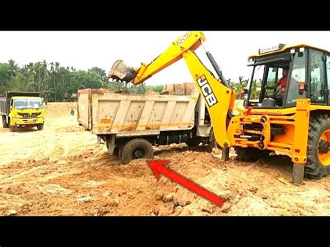 Jcb Fully Loading Pond Mud In Double Tata Dump Truck Youtube