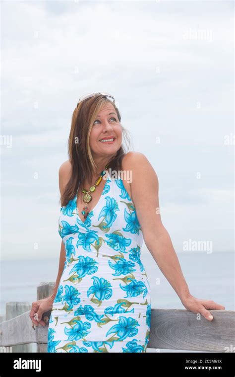 Portrait Confident Attractive Mature Woman Posing Friendly Smiling And Relaxed Standing On