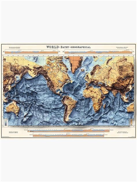 "Vintage Map Of The World With Elevation And 3D Illusion ...