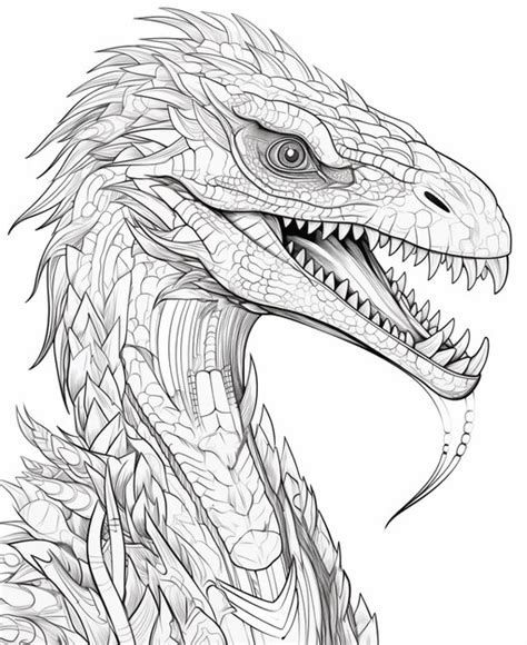 Premium Photo | A drawing of a dragon head with a sharp sharp teeth generative ai