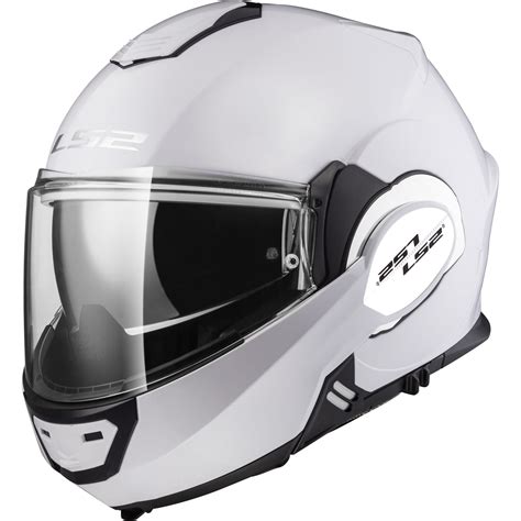 LS2 FF399 Valiant Single Mono Solid White Flip Front Motorbike Helmet