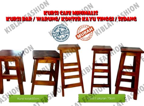 Kursi Cafe Minimalis Kursi Bar Warung Konter Kayu Tinggi Sedang