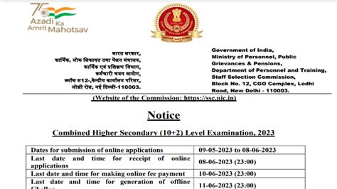 SSC CHSL Notification 2023 Out Apply Online For 1600 Vacancies