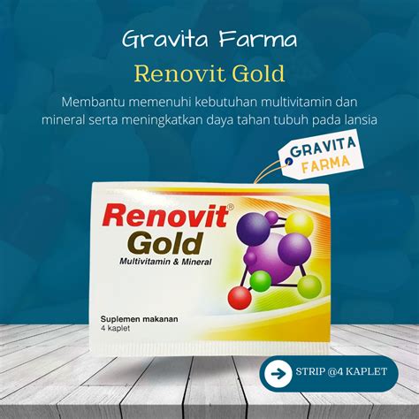 Renovit Gold Multivitamin Dan Mineral Jual Per STRIP Isi 4 Kaplet