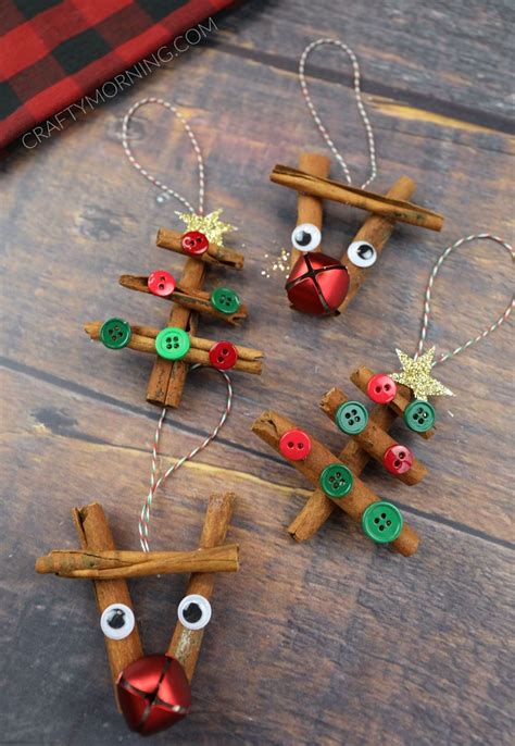 Cinnamon Stick Reindeer & Tree Ornaments - Crafty Morning