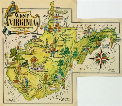 West Virginia Pictorial Map, 1946