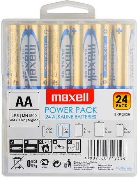 24x AA baterie Maxell LR6 alkalická v boxu 159 Kč