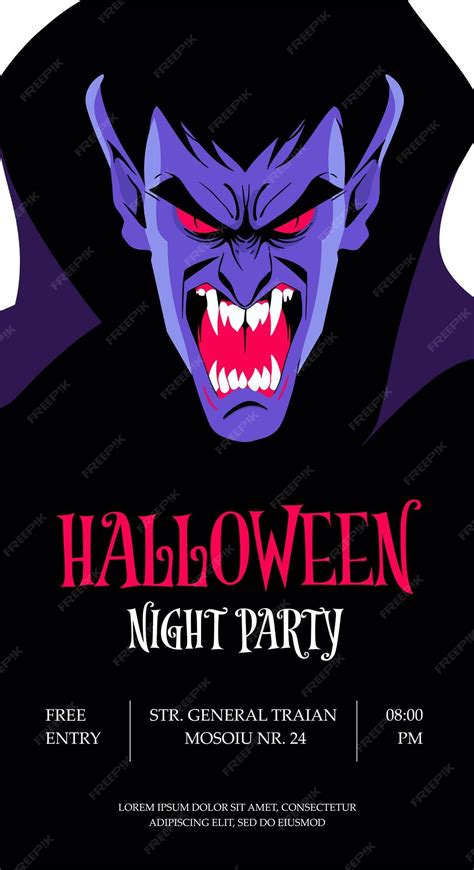 Premium Vector | Halloween party invitation design template with ...