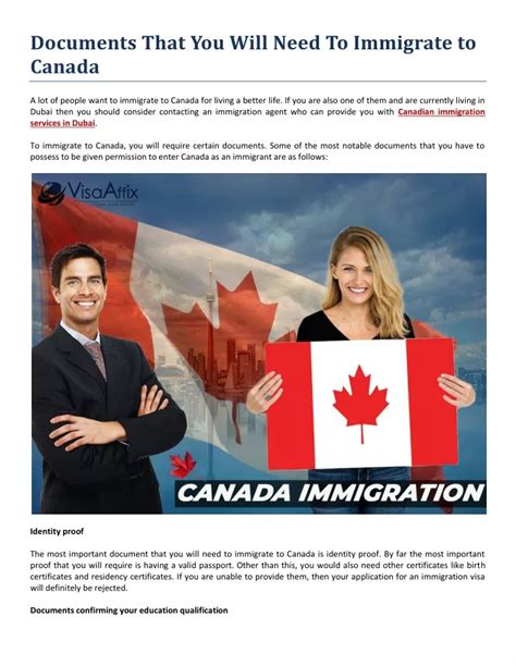 Ppt Documents That You Will Need To Immigrate To Canada Powerpoint