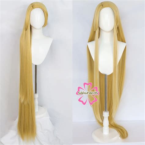 Tangled Princess Rapunzel Wig Blonde Long Straight Heat Resistant