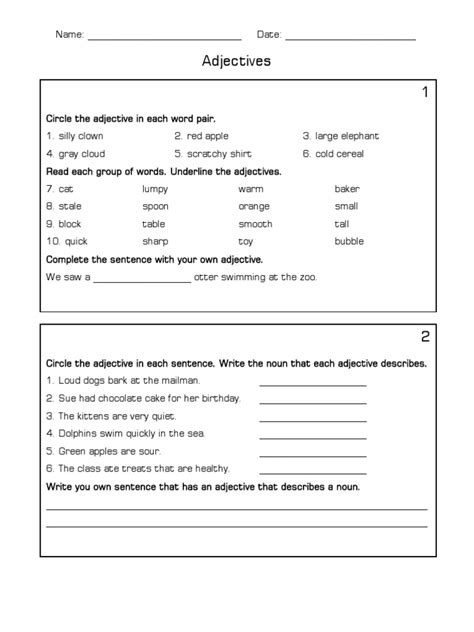 adjectives exercises  adjective