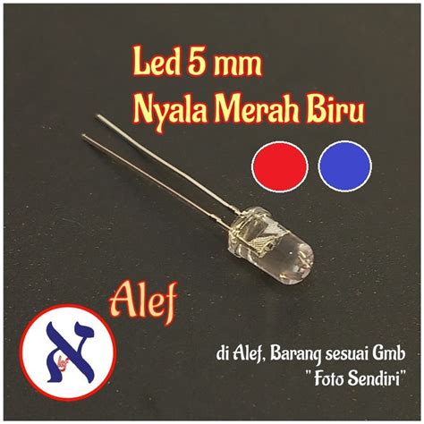 Jual 100Pcs Led 5 Mm Merah Biru 2 Kaki Nyala Red Blue 5 Mm 2 Warna Pin