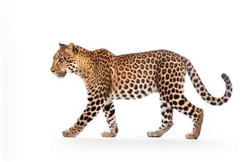 Premium Ai Image Amur Leopard On White Background