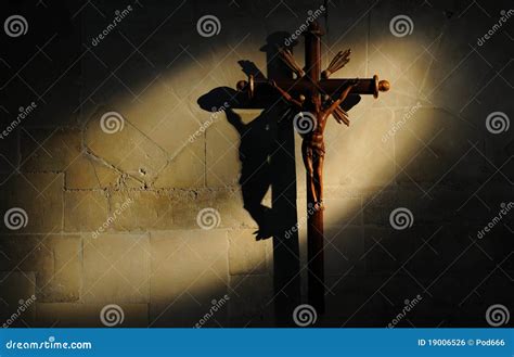 Crucifix On Stone Wall Stock Photo Image Of Outdoor 19006526