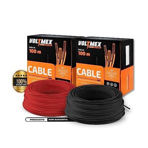 Paquete 2 Rollos Thw Cal 12 Cca Negro Y Rojo 100 Metros C U Cable