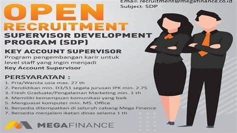 Lowongan Kerja Mega Finance Buka Rekrutmen Supervisor Development