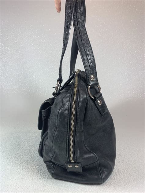 Coach Black Leather Shoulder 2 Strap Bag Purse Zip Ar… - Gem