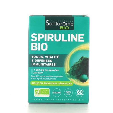 Spiruline Bio 100 pure Santarome Vitalité défenses immunitaires