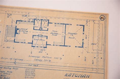 Vintage Katonah NY Train Station Blueprint