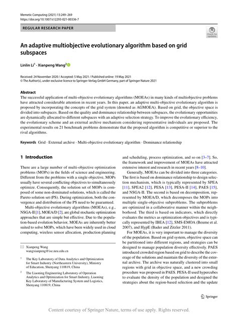 An Adaptive Multiobjective Evolutionary Algorithm Based On Grid