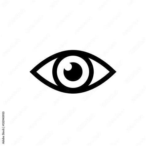 Eye Icon Black Icon Isolated On White Background Eye Silhouette