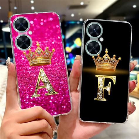 Huawei Nova 11i กรณี MAO-LX9 Clear ความงาม AZ ตัวอักษรดอกไม้ซิลิโคนอ่อน ...