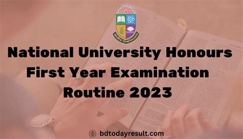 National University Honours First Year Exam Routine 2023 Get Now BD