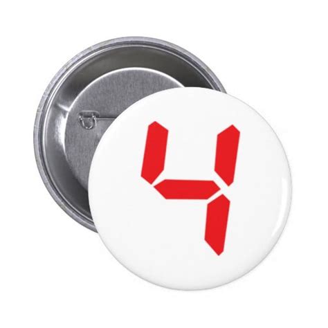 4 Four Red Alarm Clock Digital Number Button Zazzle