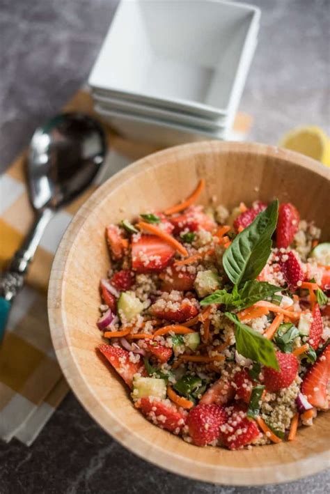 Strawberry Quinoa Salad With Fresh Basil Reluctant Entertainer