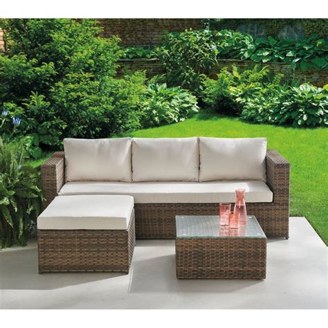 Conjunto De Jardín Con Sofá Puf Y Mesa Médanos Basics El Corte Inglés