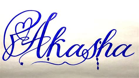 Akasha Name Signature Calligraphy Status | How to Draw, Cursive ...