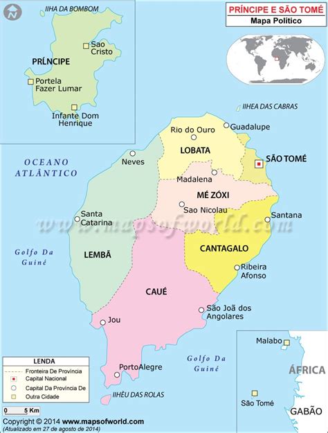 São Tomé e Príncipe Mapa Mapa do São Tomé e Príncipe