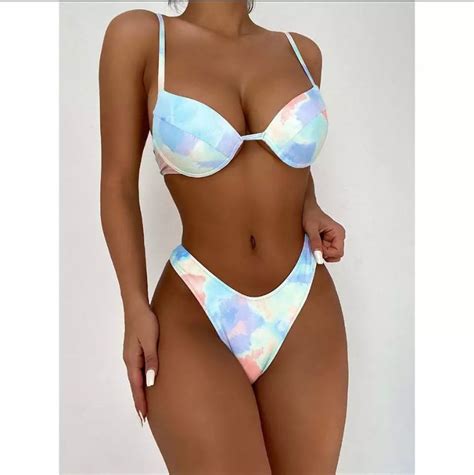 Women Tie Dye Bikini Set Etsy