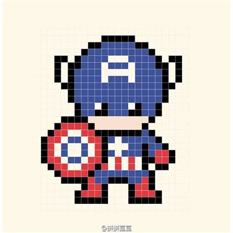 Captain America Perler Bead Pattern Perler Beads Beading Patterns