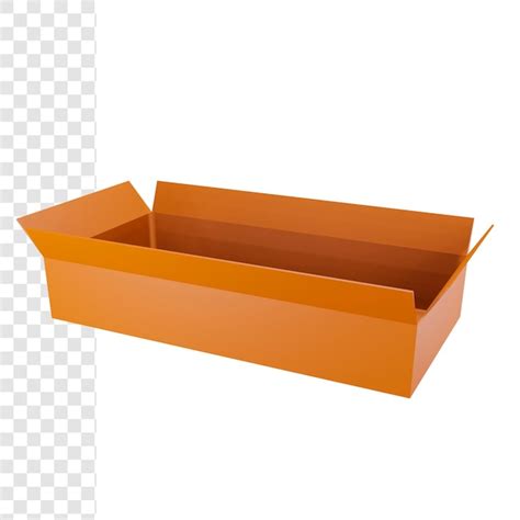 Boîte En Carton Longue Ouverte 3d PSD Premium