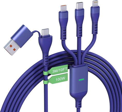 W Usb C To Multi Charging Cable M Mfi Certified In Usb A To C