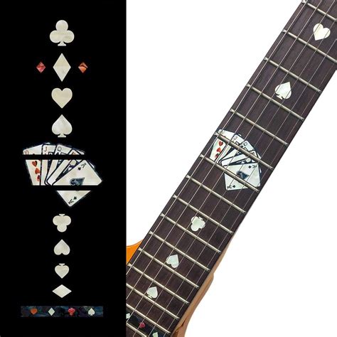 Inlay Sticker Fret Markers For Guitars Playing Cards White Pearl F