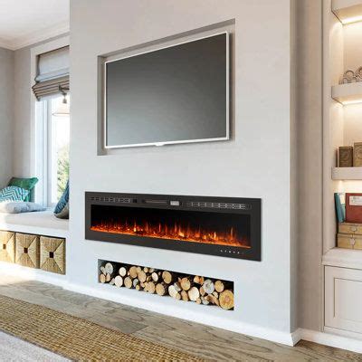 Orren Ellis Electric Fireplace Crystal In Black Size H X W