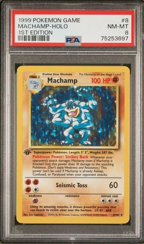 Psa Pok Mon Tcg Machamp Base Set Holo St Edition Holo Rare