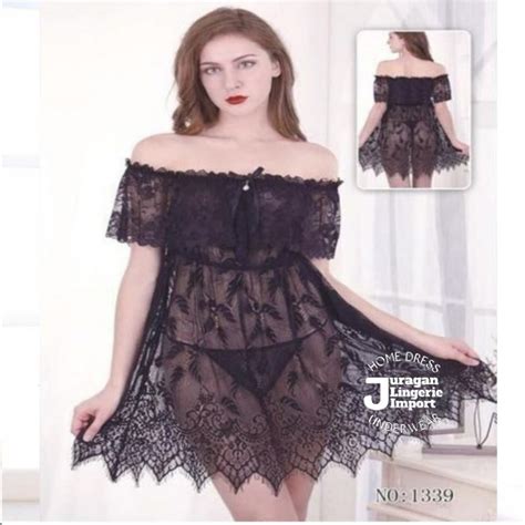 Jual Sexy Lingerie Dress Sabrina Renda Transparan Baju Tidur Wanita