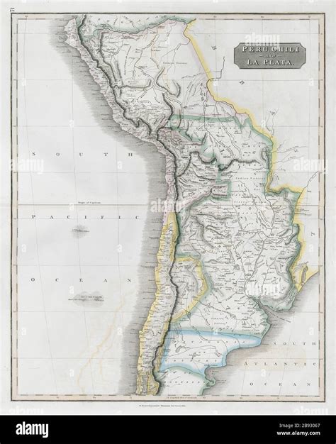 "Peru, Chili & La Plata" Viceroyalty. Argentina Chile Bolivia. THOMSON 1830 map Stock Photo - Alamy