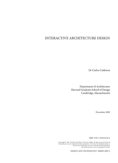 (PDF) Interactive Architecture Design.