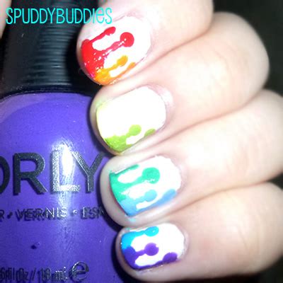 Spud Nails Rainbow Drip Nail Art With Tutorial Kind Of