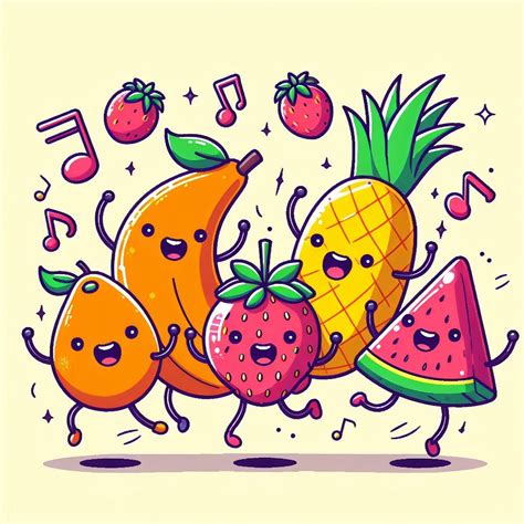 Dancing Fruits, Dancing Fruit, Fruits Svg, Fruits Clipart, Fruits Png ...